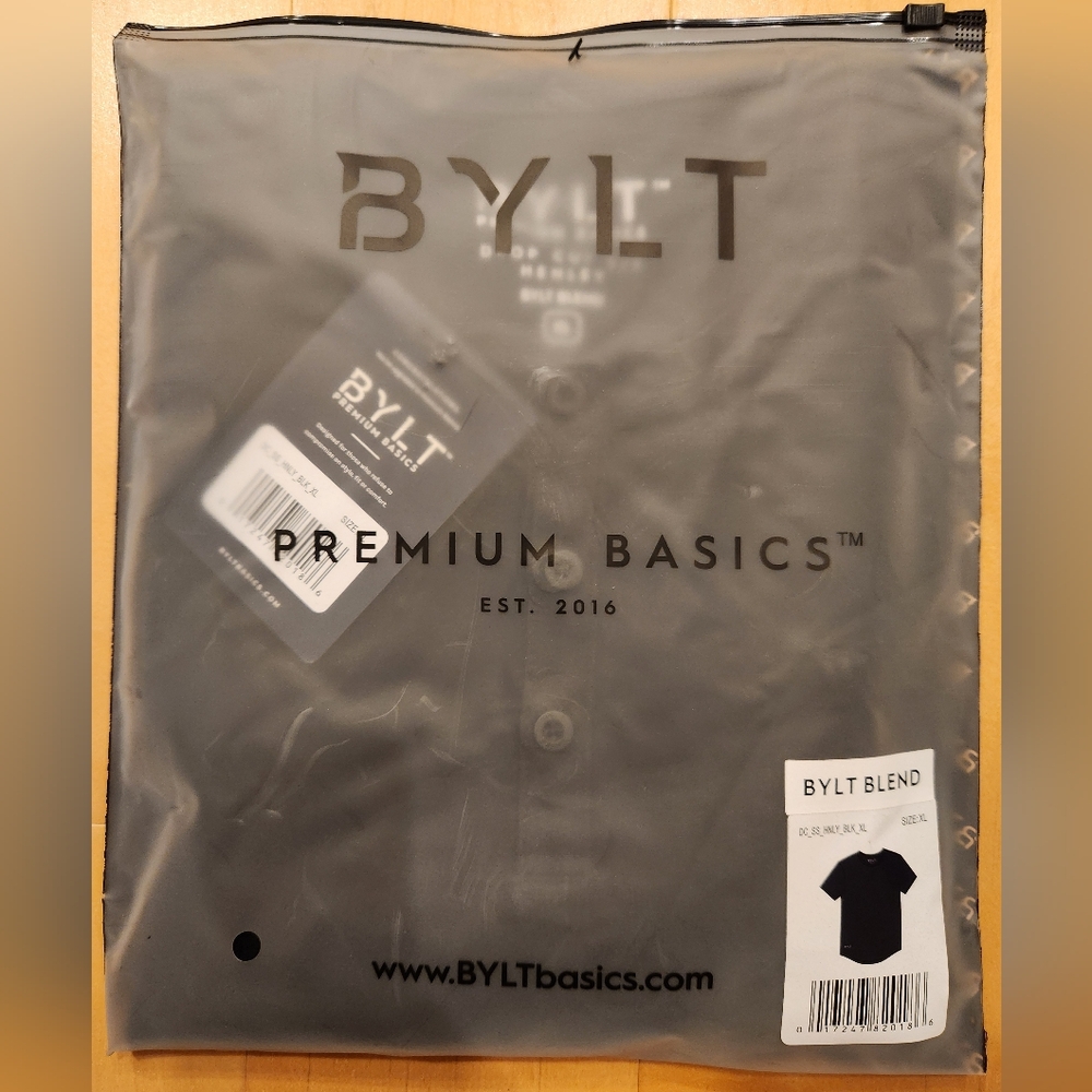 BYLT Short Sleeve Black Henley (size - XL)